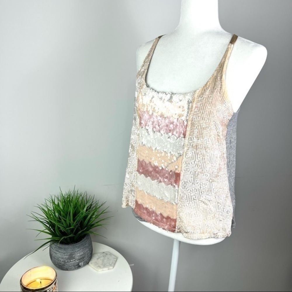 Anthropologie Tiny womens sequin tank top size small